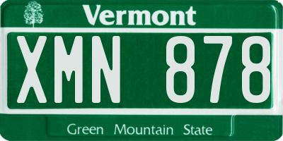 VT license plate XMN878