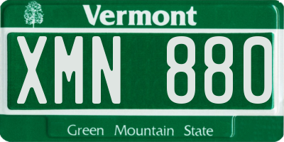 VT license plate XMN880