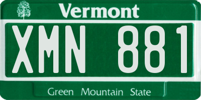 VT license plate XMN881