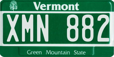VT license plate XMN882
