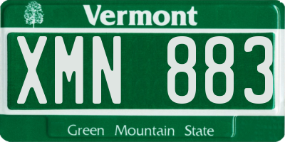 VT license plate XMN883