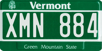 VT license plate XMN884