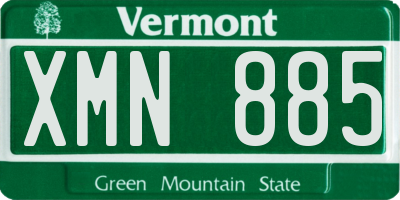 VT license plate XMN885