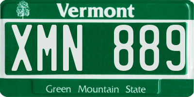 VT license plate XMN889