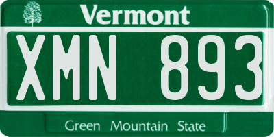VT license plate XMN893
