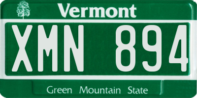 VT license plate XMN894
