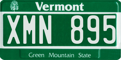 VT license plate XMN895