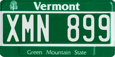 VT license plate XMN899