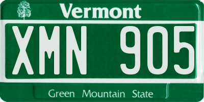 VT license plate XMN905