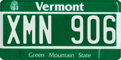 VT license plate XMN906
