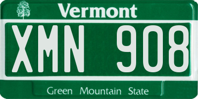 VT license plate XMN908