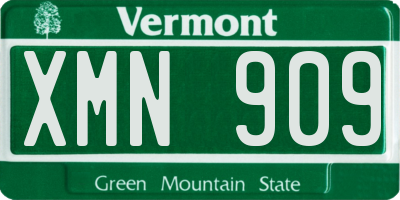 VT license plate XMN909