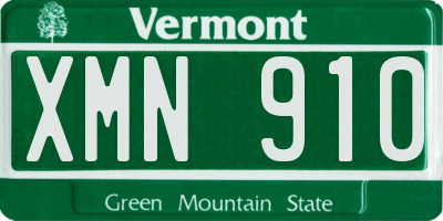 VT license plate XMN910
