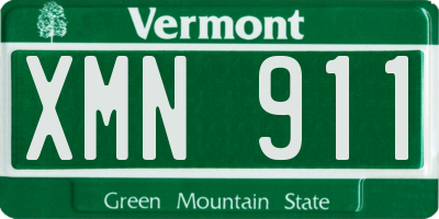 VT license plate XMN911