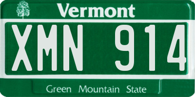 VT license plate XMN914
