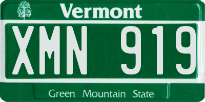 VT license plate XMN919