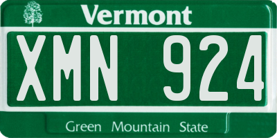 VT license plate XMN924
