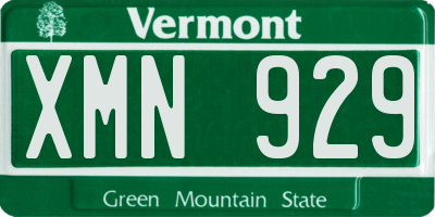 VT license plate XMN929