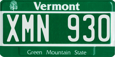 VT license plate XMN930