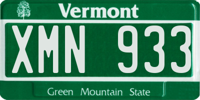 VT license plate XMN933