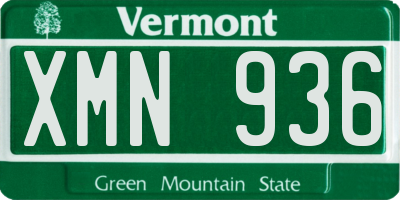 VT license plate XMN936