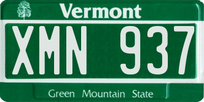 VT license plate XMN937