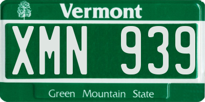 VT license plate XMN939
