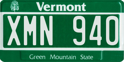 VT license plate XMN940