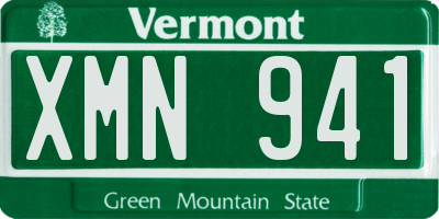 VT license plate XMN941