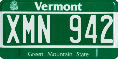 VT license plate XMN942