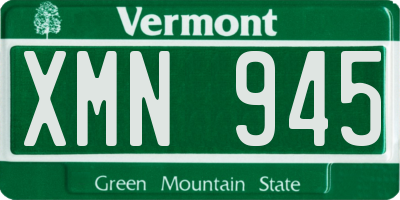 VT license plate XMN945