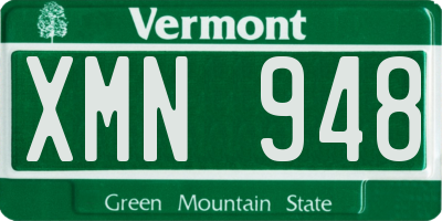 VT license plate XMN948