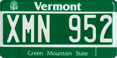 VT license plate XMN952