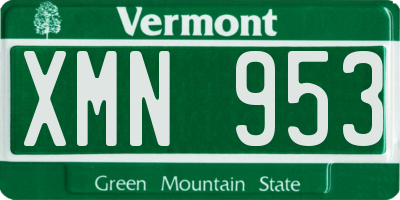 VT license plate XMN953