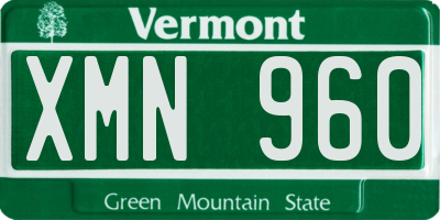 VT license plate XMN960