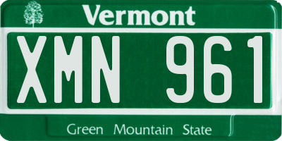 VT license plate XMN961