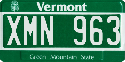VT license plate XMN963