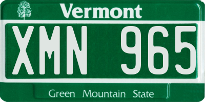 VT license plate XMN965
