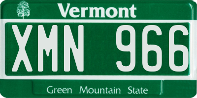 VT license plate XMN966