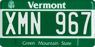 VT license plate XMN967