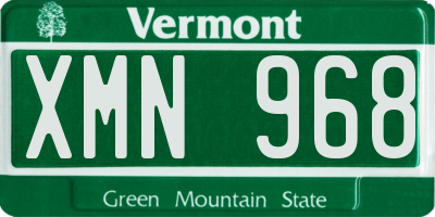 VT license plate XMN968