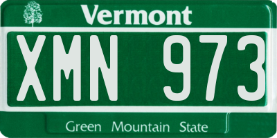 VT license plate XMN973