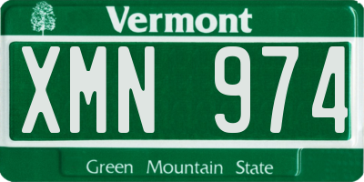 VT license plate XMN974