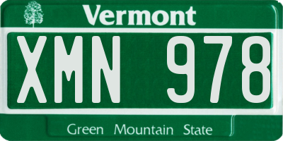 VT license plate XMN978