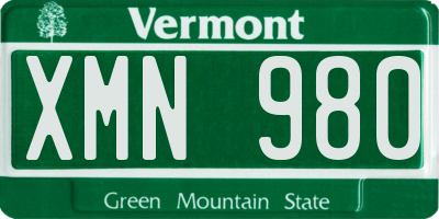 VT license plate XMN980