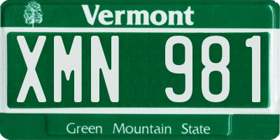VT license plate XMN981