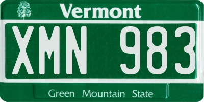 VT license plate XMN983