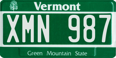 VT license plate XMN987