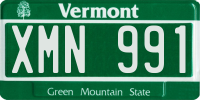 VT license plate XMN991