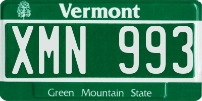 VT license plate XMN993